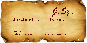 Jakobovits Szilviusz névjegykártya